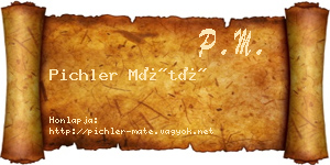 Pichler Máté névjegykártya