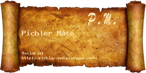Pichler Máté névjegykártya